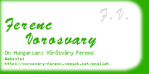 ferenc vorosvary business card